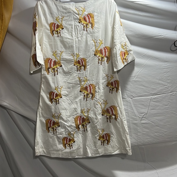 Supper Fun Dress, Embroidered Reindeer, Size S - Picture 6 of 6